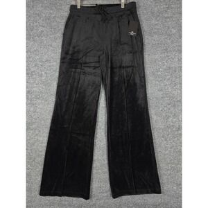 NWT ANDREW MARC SPORT Black Velour Wide Leg Lounge Pants Track Pants Womens Sz M